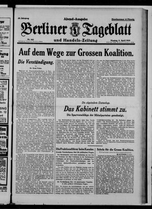 Berliner Tageblatt und Handels-Zeitung vom 08.04.1929