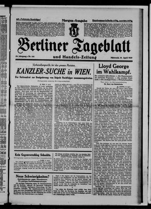 Berliner Tageblatt und Handels-Zeitung vom 10.04.1929