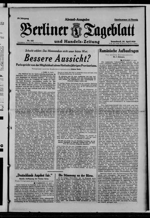 Berliner Tageblatt und Handels-Zeitung vom 20.04.1929