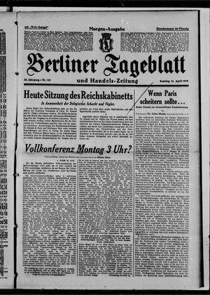 Berliner Tageblatt und Handels-Zeitung vom 21.04.1929