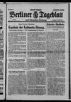 Berliner Tageblatt und Handels-Zeitung on Apr 22, 1929