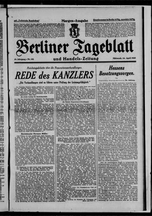 Berliner Tageblatt und Handels-Zeitung vom 24.04.1929