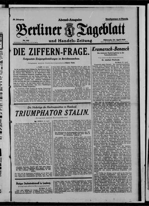 Berliner Tageblatt und Handels-Zeitung vom 24.04.1929