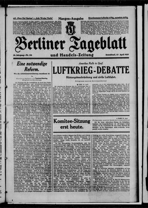 Berliner Tageblatt und Handels-Zeitung vom 27.04.1929