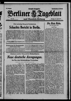 Berliner Tageblatt und Handels-Zeitung vom 29.04.1929