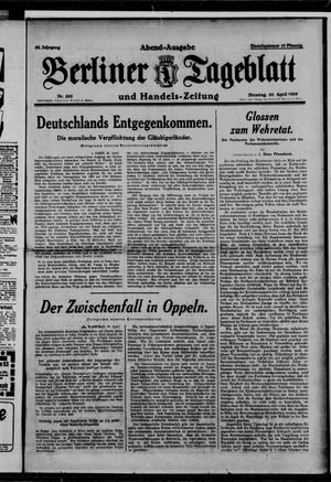 Berliner Tageblatt und Handels-Zeitung vom 30.04.1929