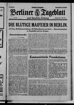 Berliner Tageblatt und Handels-Zeitung vom 02.05.1929