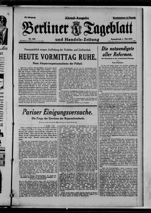 Berliner Tageblatt und Handels-Zeitung on May 4, 1929