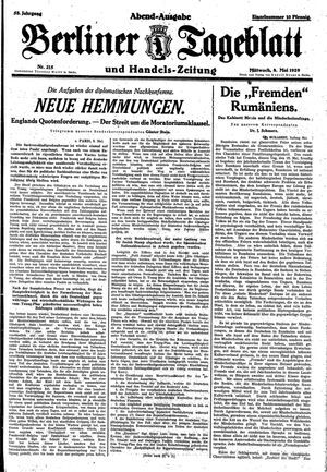 Berliner Tageblatt und Handels-Zeitung vom 08.05.1929