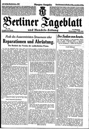 Berliner Tageblatt und Handels-Zeitung on May 9, 1929