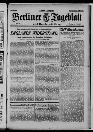 Berliner Tageblatt und Handels-Zeitung vom 10.05.1929