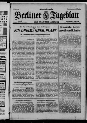 Berliner Tageblatt und Handels-Zeitung vom 11.05.1929