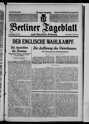 Berliner Tageblatt und Handels-Zeitung vom 11.05.1929