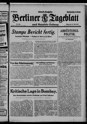 Berliner Tageblatt und Handels-Zeitung vom 15.05.1929