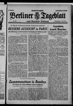 Berliner Tageblatt und Handels-Zeitung vom 16.05.1929
