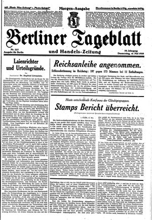 Berliner Tageblatt und Handels-Zeitung vom 16.05.1929