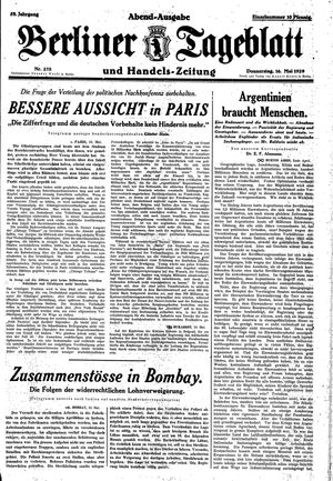 Berliner Tageblatt und Handels-Zeitung on May 16, 1929