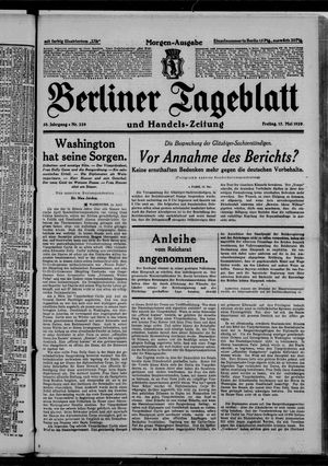 Berliner Tageblatt und Handels-Zeitung vom 17.05.1929
