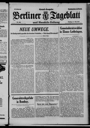 Berliner Tageblatt und Handels-Zeitung vom 17.05.1929
