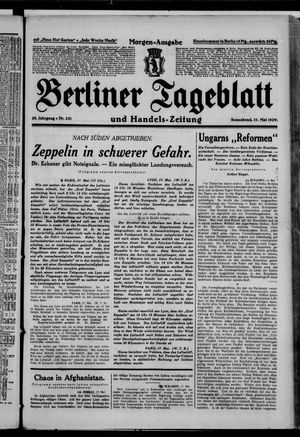 Berliner Tageblatt und Handels-Zeitung vom 18.05.1929