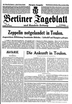 Berliner Tageblatt und Handels-Zeitung on May 18, 1929