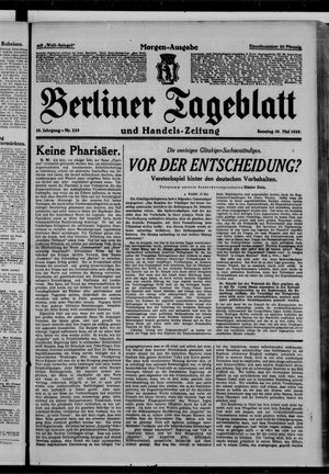 Berliner Tageblatt und Handels-Zeitung vom 19.05.1929