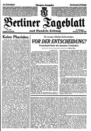 Berliner Tageblatt und Handels-Zeitung vom 19.05.1929