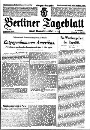 Berliner Tageblatt und Handels-Zeitung vom 21.05.1929
