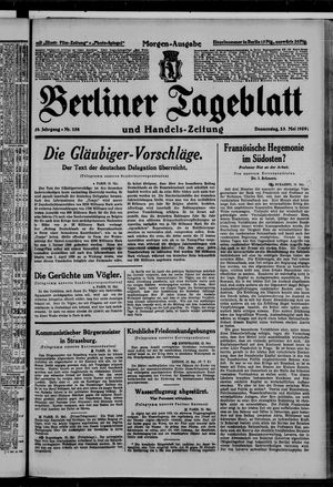 Berliner Tageblatt und Handels-Zeitung vom 23.05.1929