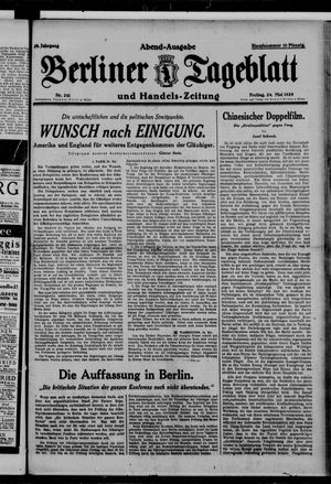 Berliner Tageblatt und Handels-Zeitung vom 24.05.1929