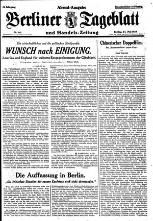 Berliner Tageblatt und Handels-Zeitung vom 24.05.1929