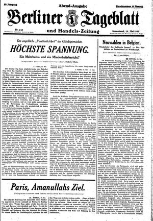 Berliner Tageblatt und Handels-Zeitung vom 25.05.1929
