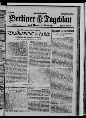 Berliner Tageblatt und Handels-Zeitung vom 27.05.1929