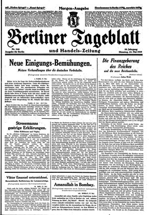 Berliner Tageblatt und Handels-Zeitung vom 28.05.1929