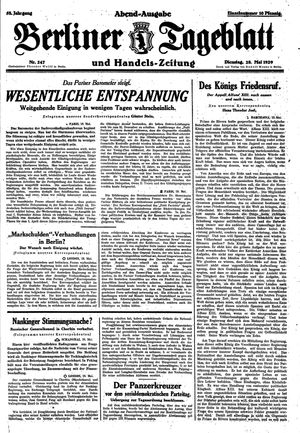 Berliner Tageblatt und Handels-Zeitung vom 28.05.1929