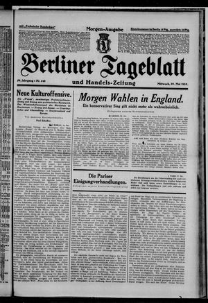 Berliner Tageblatt und Handels-Zeitung on May 29, 1929