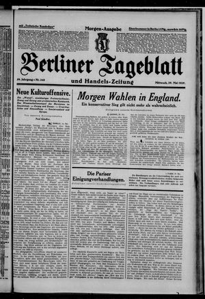 Berliner Tageblatt und Handels-Zeitung vom 29.05.1929
