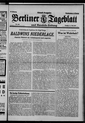 Berliner Tageblatt und Handels-Zeitung vom 31.05.1929
