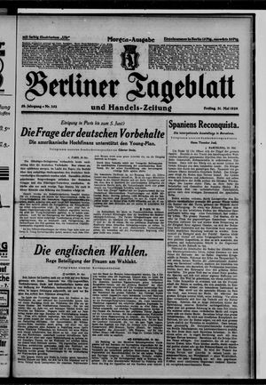 Berliner Tageblatt und Handels-Zeitung vom 31.05.1929