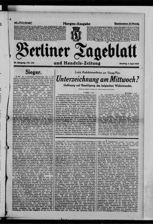 Berliner Tageblatt und Handels-Zeitung vom 02.06.1929