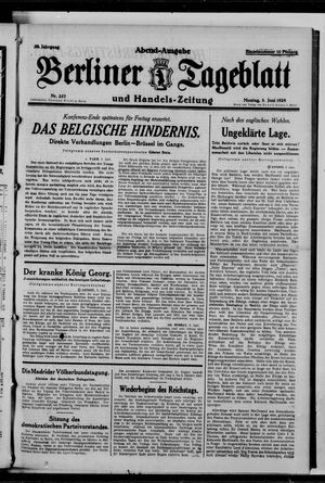 Berliner Tageblatt und Handels-Zeitung vom 03.06.1929