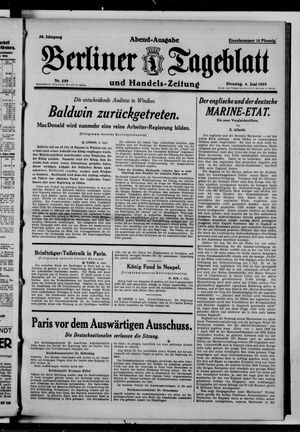 Berliner Tageblatt und Handels-Zeitung vom 04.06.1929