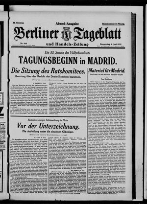 Berliner Tageblatt und Handels-Zeitung vom 06.06.1929