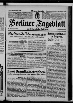 Berliner Tageblatt und Handels-Zeitung vom 07.06.1929