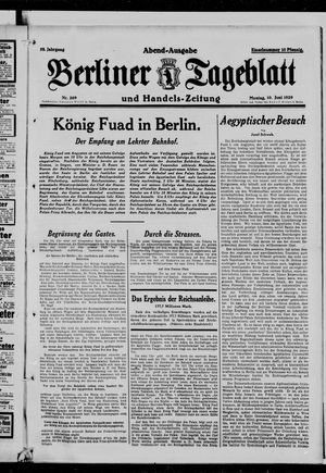 Berliner Tageblatt und Handels-Zeitung vom 10.06.1929