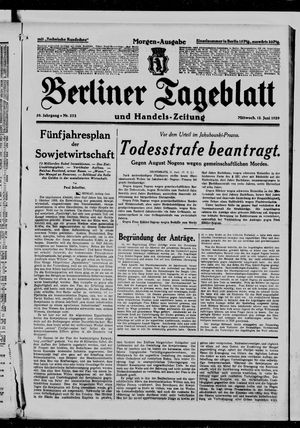Berliner Tageblatt und Handels-Zeitung vom 12.06.1929
