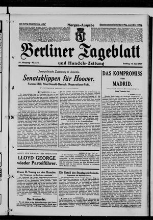 Berliner Tageblatt und Handels-Zeitung vom 14.06.1929