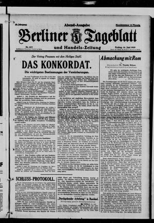 Berliner Tageblatt und Handels-Zeitung on Jun 14, 1929
