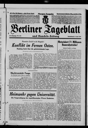 Berliner Tageblatt und Handels-Zeitung vom 15.06.1929