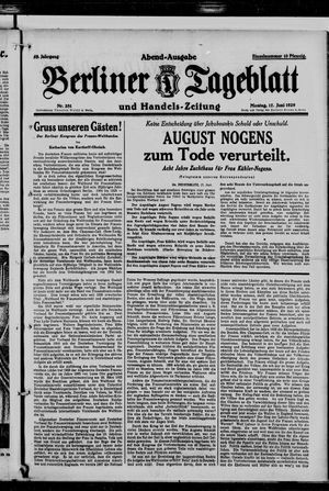 Berliner Tageblatt und Handels-Zeitung vom 17.06.1929